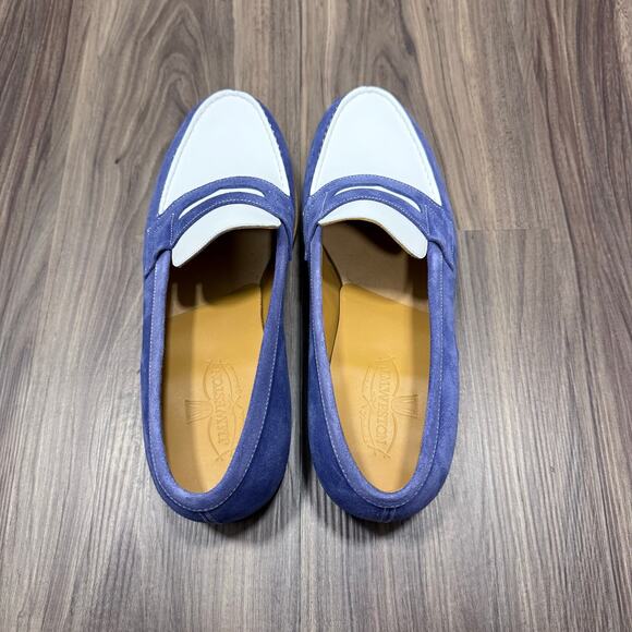 NIB JM Weston 180 Blue & White Penny Loafers Size 9.5US / 8.5UK main image 9